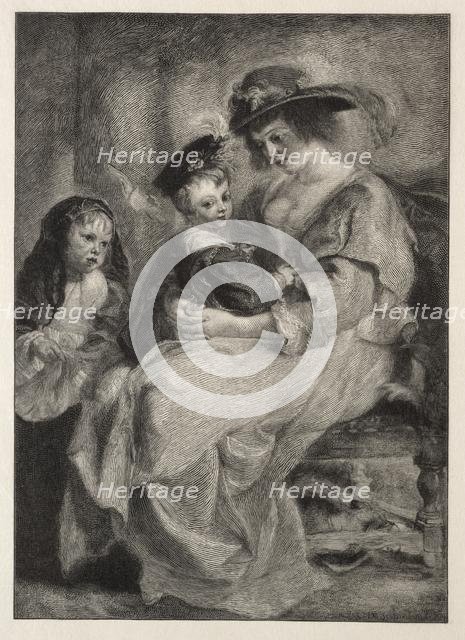 Helen Fourment and her Children, 1894. Creator: Timothy Cole (American, 1852-1931).