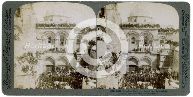 Church of the Holy Sepulchre, Jerusalem, Palestine, 1897.Artist: Underwood & Underwood