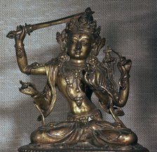 Statuette of the Bodhisattva Manjusri, 15th century. Artist: Unknown