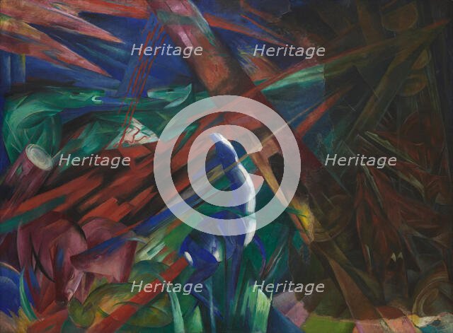 Animal Destinies (The Trees Showed Their Rings, the Animals Their Veins), 1913. Creator: Marc, Franz (1880-1916).