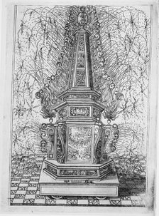 Festival for Saint Placidus, Messina, August 2, 1589: Fireworks Obelisk, 1591. Creator: Unknown.
