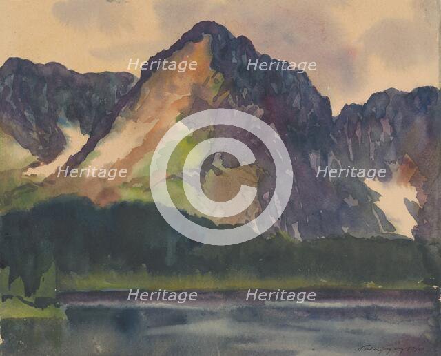 Rocky Mountains Above the River, 1930. Creator: Zolo Palugyay.