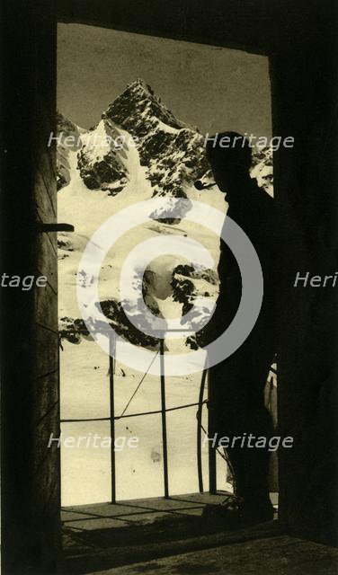 View of the Schattenspitze in the Silvretta Alps...Wiesbadener Hütte, Partenen, Austria, c1935.  Creator: Unknown.