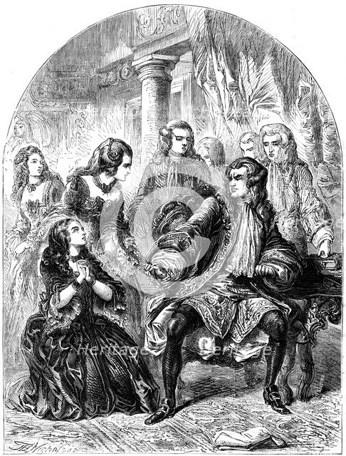 The countess of Derwentwater pleading for her husband's life, 1715-1716. Artist: Unknown