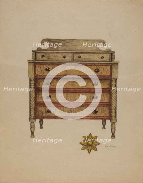 Chest-Mahogany, Pine & Maple, c. 1937. Creator: Eva Wilson.