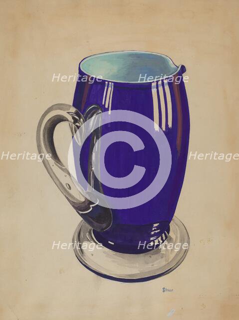 Cobalt Pitcher, 1935/1942. Creator: Robert Stewart.