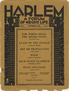 Harlem: a forum of Negro life, vol. 1, no. 1, cover, 1928-11. Creator: Aaron Douglas.