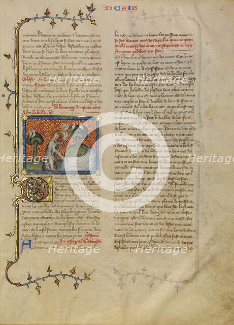 The Creation of Birds and Fishes, about 1360-1370. Creator: Master of Jean de Mandeville.