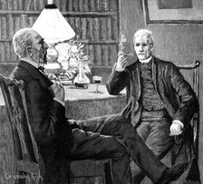 So these two old friends sat down, and lit their pipes, and talked together, heart...to heart, 1883. Creator: R. Taylor.