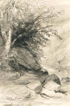 On the Wharf, Bolton Abbey, 1844. Creator: David Cox the Elder.