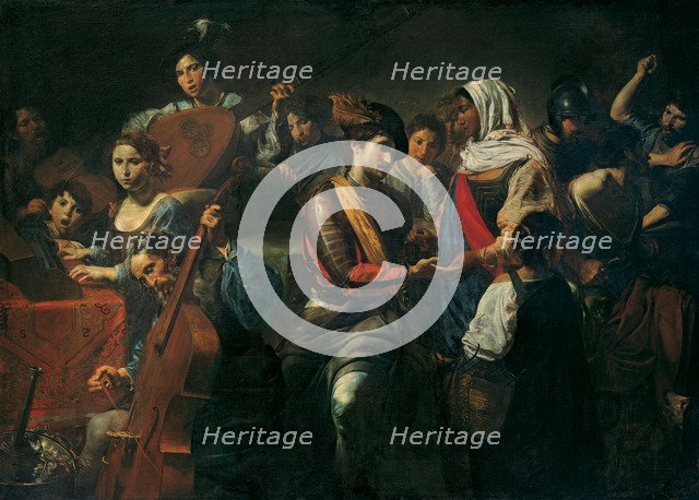 Merry Company with Fortune Teller, 1631. Artist: Valentin de Boullogne (1591-1632)