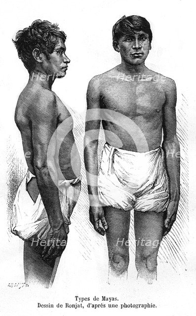 Mayan types, Yucatán, Mexico, 19th century. Artist: E Ronjat