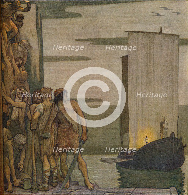 The Landing of Saint Patrick in Ireland, c1912, (1914). Artist: Edward Reginald Frampton