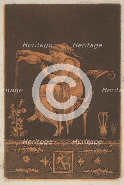Jeune femme drapée, assise, arrosant une plante (Young draped woman, seated, watering ..., ca. 1784. Creator: Jean Jacques Lagrenee.