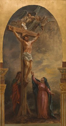 Sketch for the church of Saint-Eustache: Christ on the cross, c.1854.  Creator: Léon Riesener.