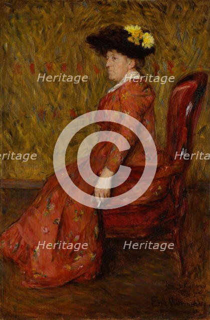 Portrait of the Painter Kitty L. Kielland, 1891. Creator: Erik Werenskiold.