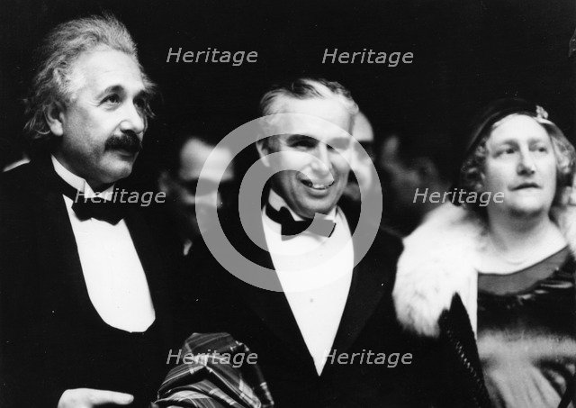 Albert Einstein (1879-1955) with his wife and Charlie Chaplin (1889-1977), 1931. Artist: Unknown