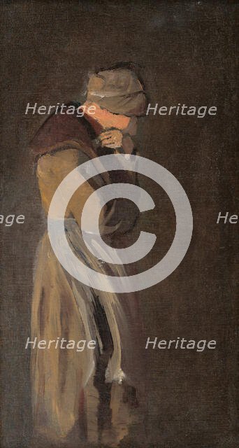 Woman by a Grave (The Widow), 1878-1880. Creator: Ladislav Mednyanszky.