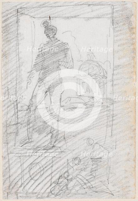 Statue of a Nude before a Window View, probably c. 1754/1765. Creator: Hubert Robert.