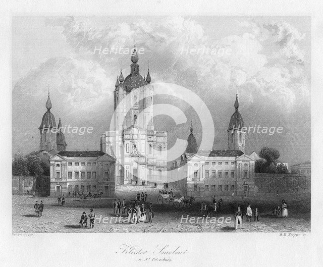 Kloster Smolnoi, near St Petersburg, Russia, c1840.Artist: Albert Henry Payne