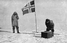 Roald Engelbrecht Gravning Amundsen (1872-1928), Norwegian explorer, at the South Pole, 1911. Artist: Unknown