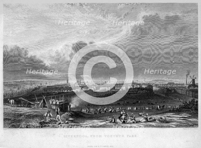 Liverpool from Toxteth Park, 1834.Artist: G Pickering