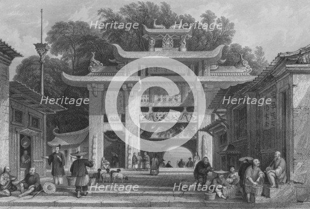 'Entrance into the City of Amoy', 1843. Artist: S Fisher.