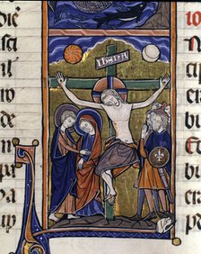 The Calvary, miniature in the 'Sacred Bible, volume IV. New Testament', manuscript on parchment m…