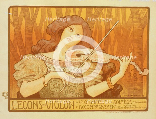 Affiche pour "Leçons de Violon", c1899. Creator: Paul Berthon.