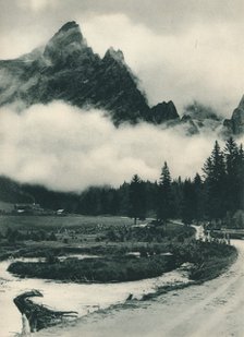 Pala Group in clouds, San Martino di Castrozza, Dolomites, Italy, 1927. Artist: Eugen Poppel.
