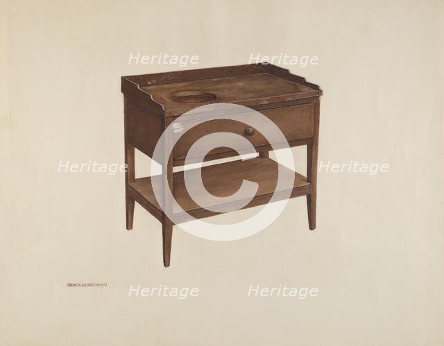 Wash-stand, c. 1940. Creator: Szepessy, Eugene R..