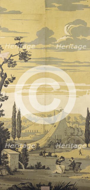 Panel with a Scene in an Amusement Park, England, 18th century. Creator: Unknown.