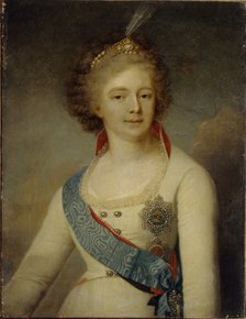 Portrait of Empress Maria Feodorovna (1759-1828) in the Chevalier Guard uniform, 1796. Artist: Borovikovsky, Vladimir Lukich (1757-1825)