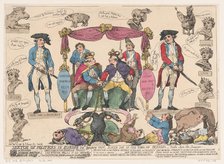 Sketch of Politiks in Europe, Birthday of the King of Prussia, February 10, 1786., February 10, 1786 Creator: Thomas Rowlandson.