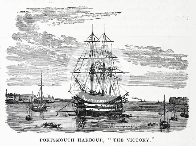 Portsmouth Harbour, "The Victory", 1892.  Creator: Unknown.