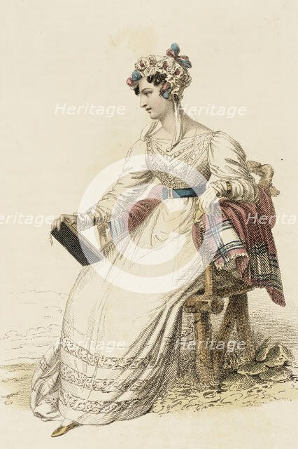 Fashion Plate (Morning Dress), 1825. Creator: Rudolph Ackermann.