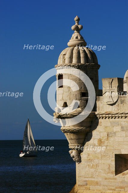Belém Tower (Tower of Belém), Lisbon, Portugal, 16th century, 2008. Architectural detail. Creator: Unknown.
