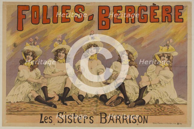 Folies Bergère. Les Sisters Barrison , 1890s. Creator: Choubrac, Alfred (1853-1902).