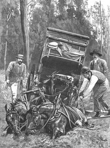 ''"Mired" -- Travelling under difficulties in Tasmania', 1890. Creator: Unknown.