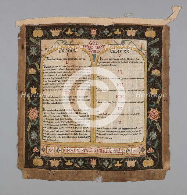 Sampler, Canada, 1765/66. Creator: Charlotte Guerin.