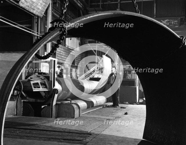 Rolling plate at Edgar Allen's steel foundry, Sheffield, South Yorkshire, 1964. Artist: Michael Walters
