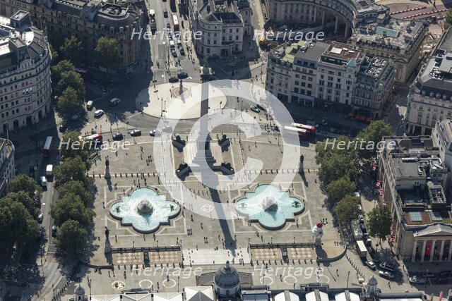 Trafalgar Square and Nelson's Column, Westminster, London, 2021. Creator: Damian Grady.