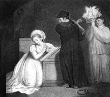 'To Convert Lady Grey to the Roman Faith, before Her Execution', 1798.Artist: J Ogborne