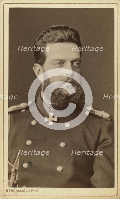 Grand Duke Vladimir Aleksandrovich, head-and-shoulders portrait, facing..., between 1870 and 1880. Creator: Unknown.