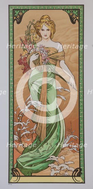 Spring (From the Series Les Saisons), 1900. Creator: Mucha, Alfons Marie (1860-1939).