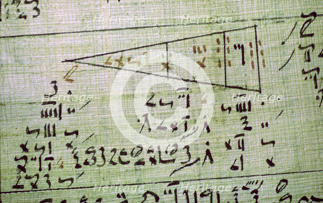 Rhind Mathematical Papyrus, from Thebes, Egypt, c1550 BC. Artist: Unknown