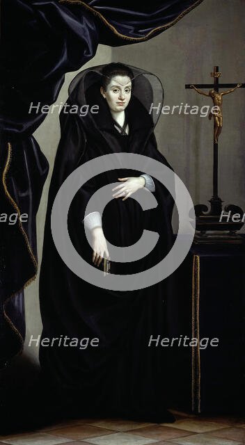 Portrait of a Noblewoman Dressed in Mourning, c. 1600. Creator: Jacopo Chimenti.