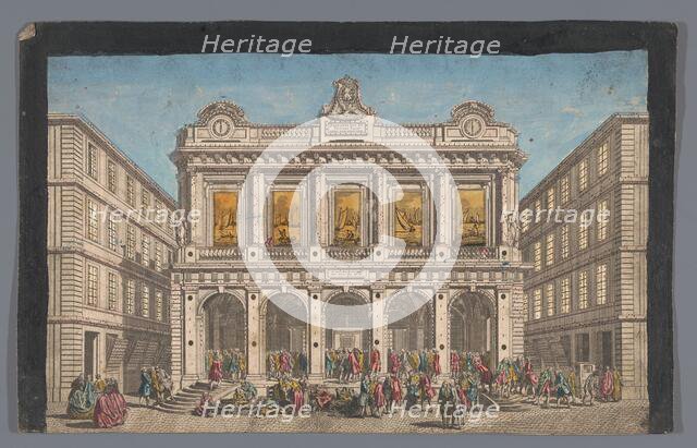 View of the Stock Exchange in Lyon, 1745-1775. Creator: Anon.