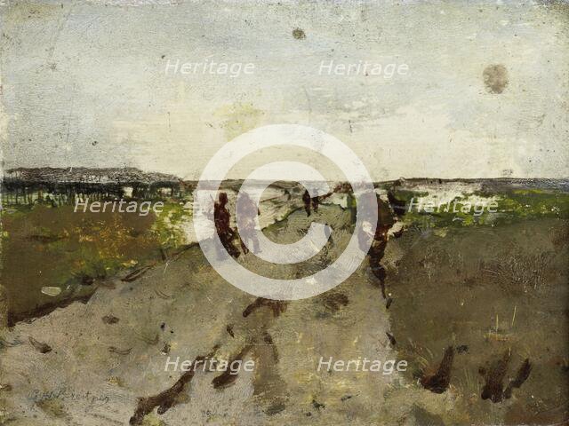Landscape near Waalsdorp, with Soldiers on Maneuver, c.1880-c.1923. Creator: George Hendrik Breitner.