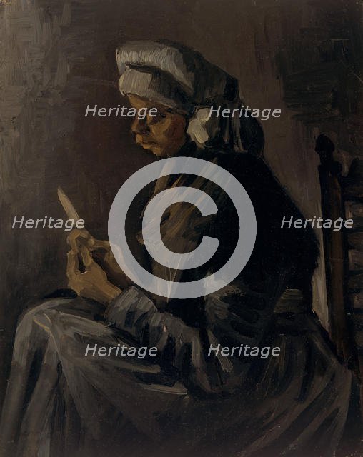 The Potato Peeler (reverse: Self-Portrait with a Straw Hat), 1885. Creator: Vincent van Gogh.